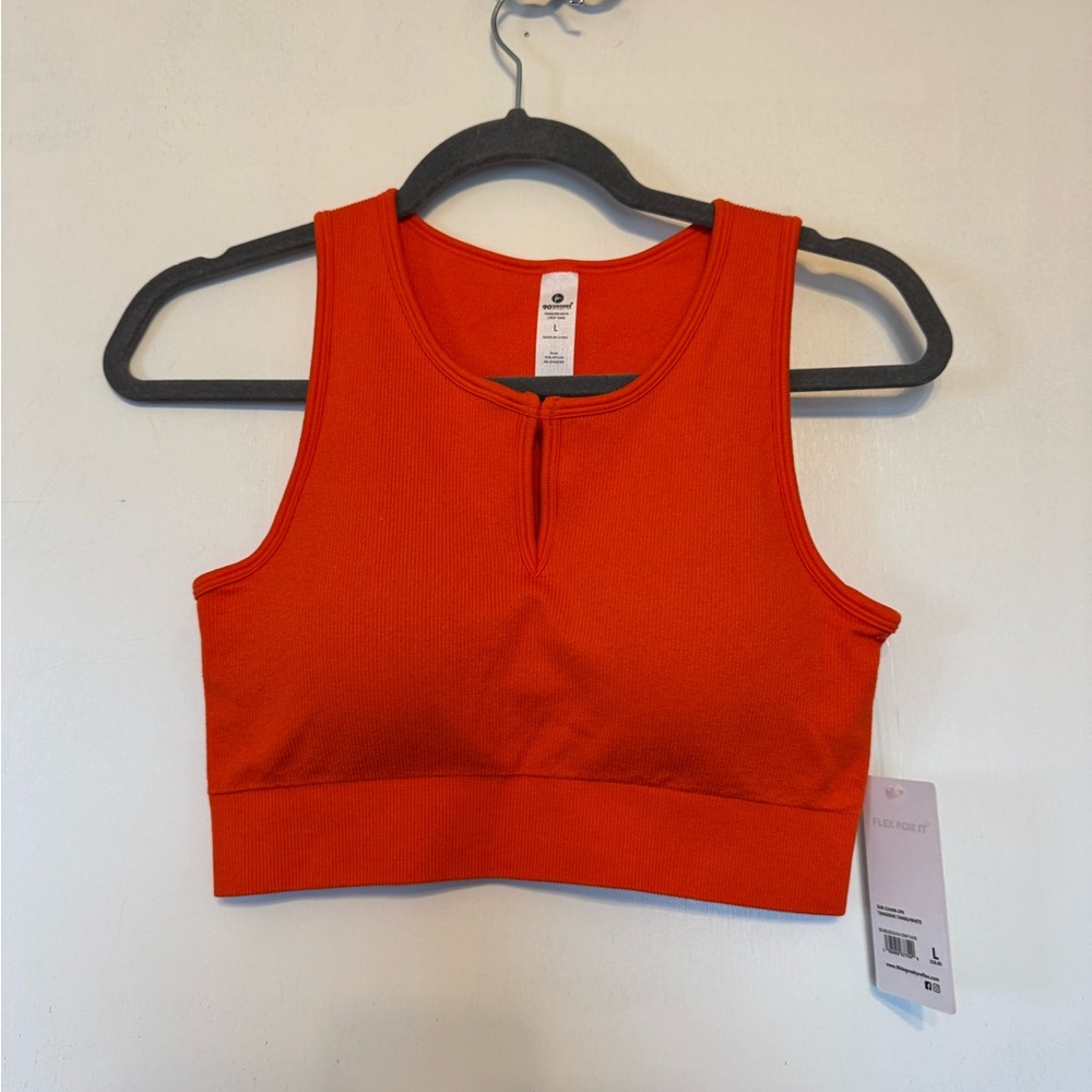 90 Degree By Reflex Bright Orange Crop Top